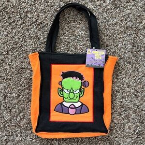NWT Vintage Halloween Frankenstein Frightful Felt Tote Bag, by Manley Toys 3+